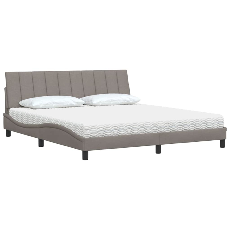 Bett mit Matratze Taupe 180x200 cm Stoff