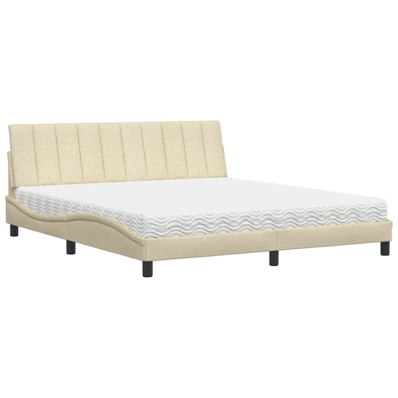Bett mit Matratze Creme 180x200 cm Stoff