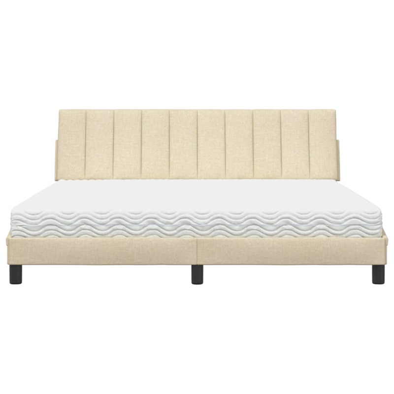 Bett mit Matratze Creme 180x200 cm Stoff