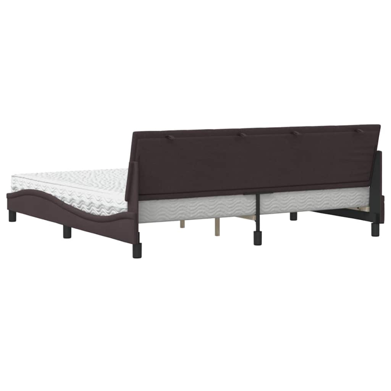 Bett mit Matratze Dunkelbraun 200x200 cm Stoff