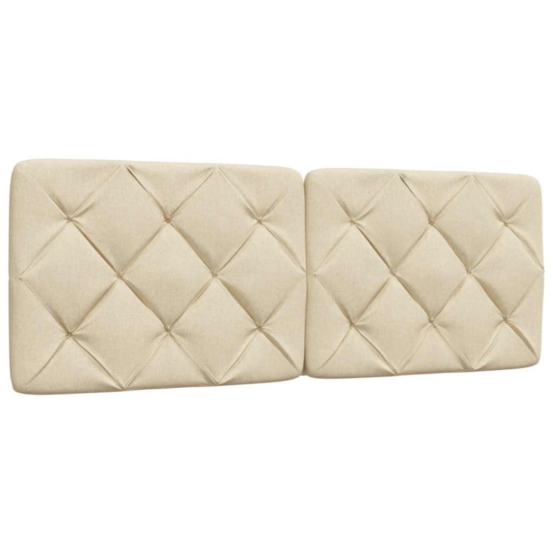 Bettgestell mit LED ohne Matratze Creme 120x200 cm Stoff