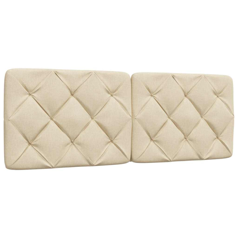 Bettgestell mit LED ohne Matratze Creme 140x190 cm Stoff