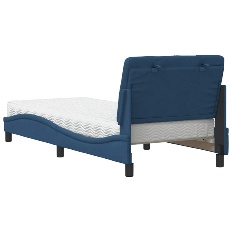 Bett mit Matratze Blau 90x200 cm Stoff