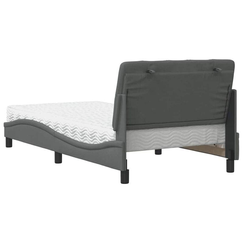 Bett mit Matratze Dunkelgrau 100x200 cm Stoff