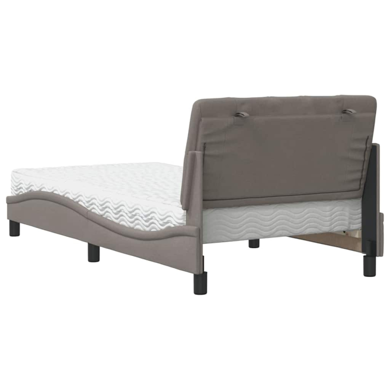 Bett mit Matratze Taupe 100x200 cm Stoff