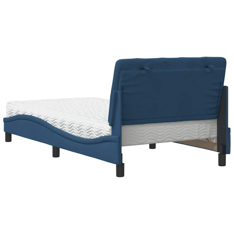 Bett mit Matratze Blau 100x200 cm Stoff