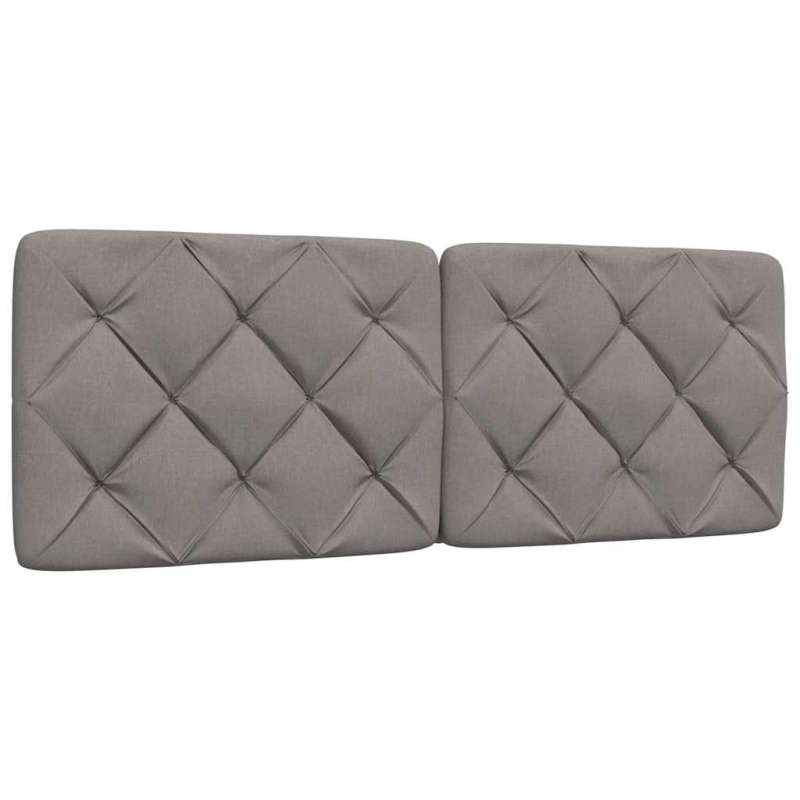 Bett mit Matratze Taupe 140x190 cm Stoff