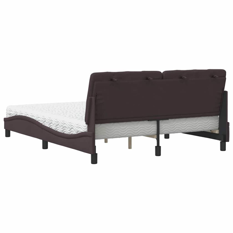 Bett mit Matratze Dunkelbraun 160x200 cm Stoff