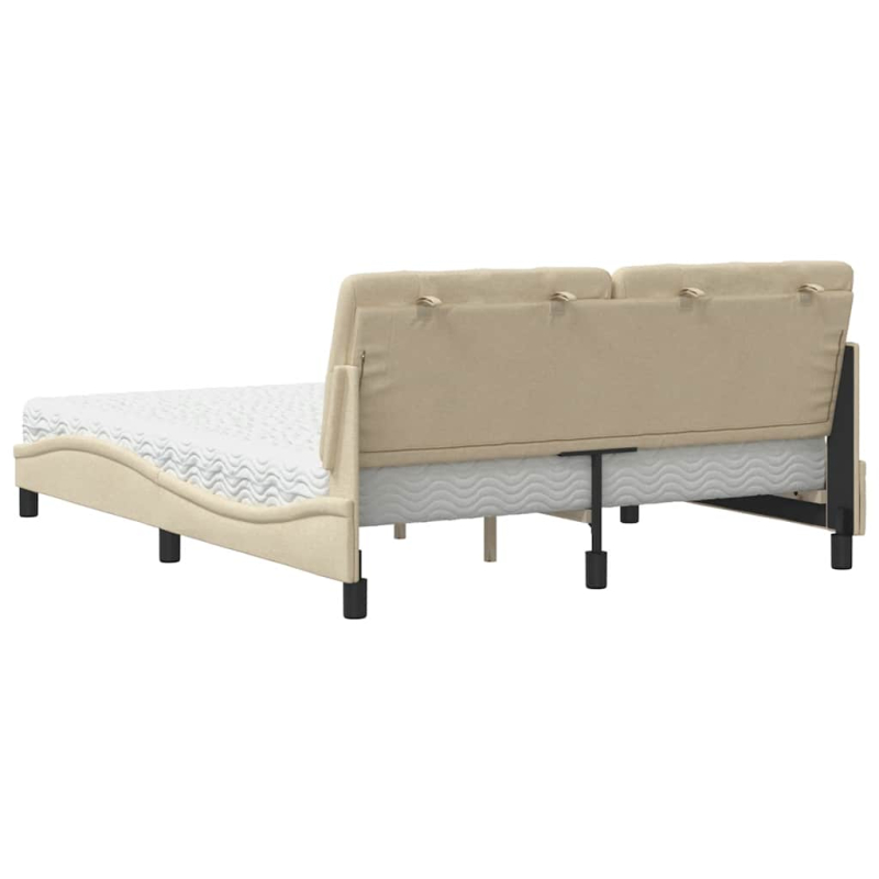 Bett mit Matratze Creme 160x200 cm Stoff