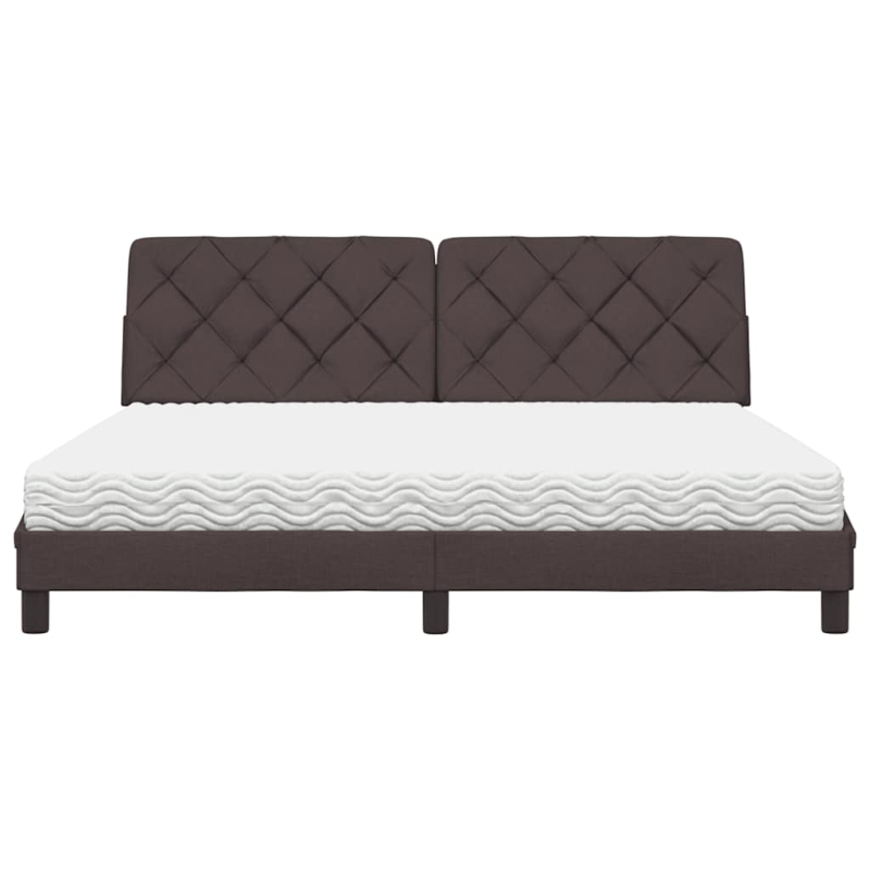 Bett mit Matratze Dunkelbraun 180x200 cm Stoff