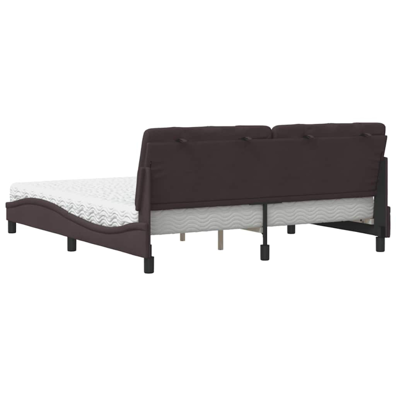 Bett mit Matratze Dunkelbraun 180x200 cm Stoff