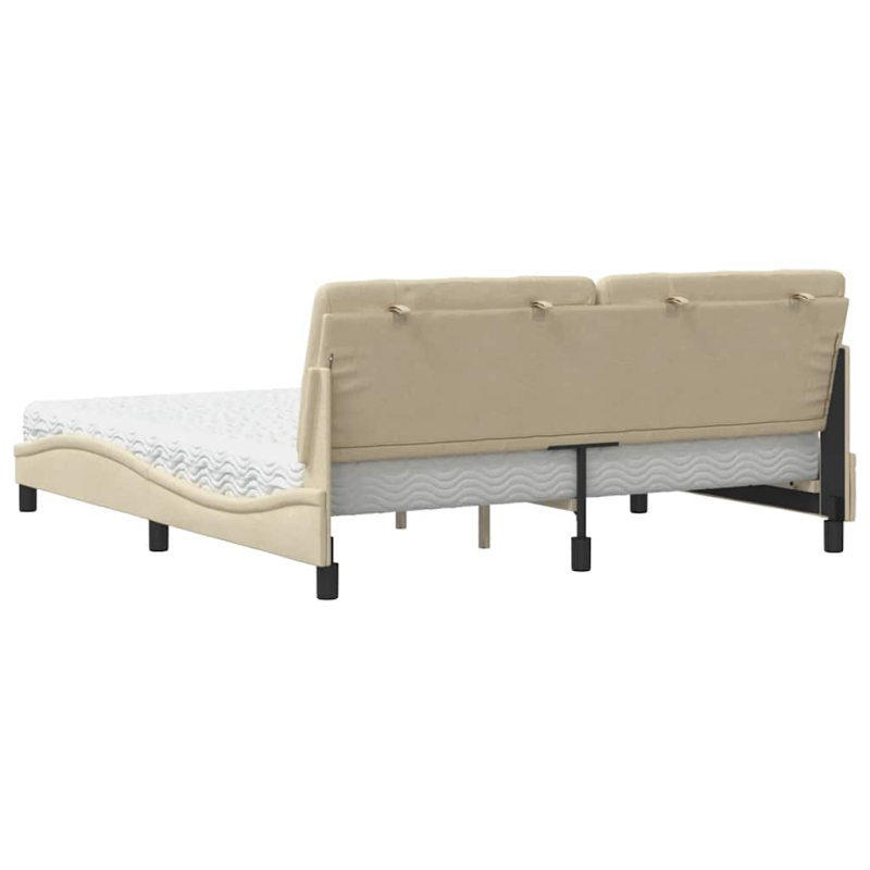 Bett mit Matratze Creme 180x200 cm Stoff