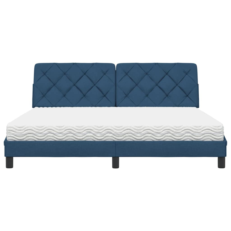 Bett mit Matratze Blau 180x200 cm Stoff