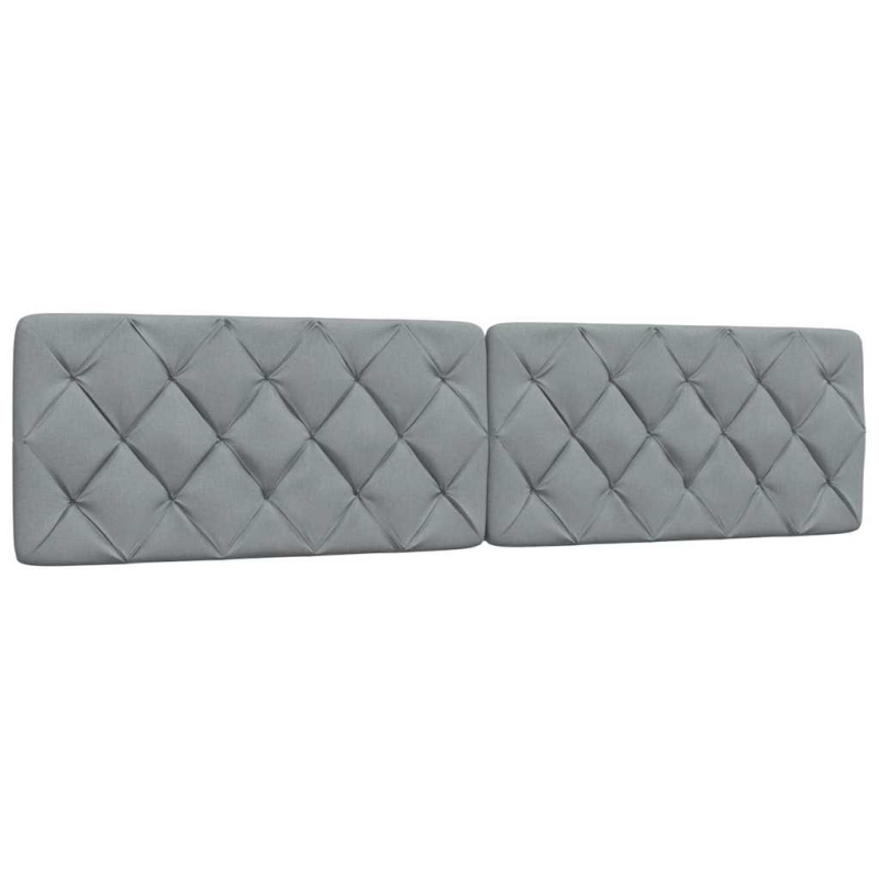 Bett mit Matratze Hellgrau 200x200 cm Stoff