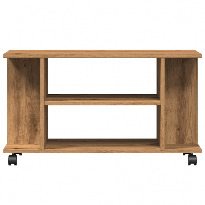 TV-Regal mit Rollen Artisan-Eiche 80x40x45 cm Holzwerkstoff