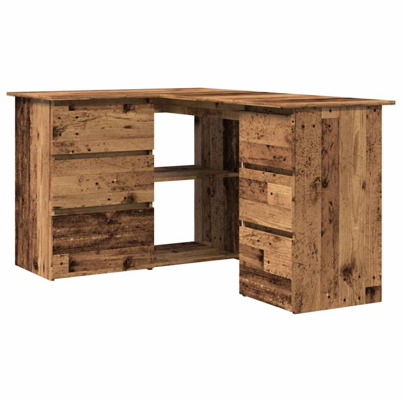 Eckschreibtisch Altholz-Optik 145x100x76 cm Holzwerkstoff