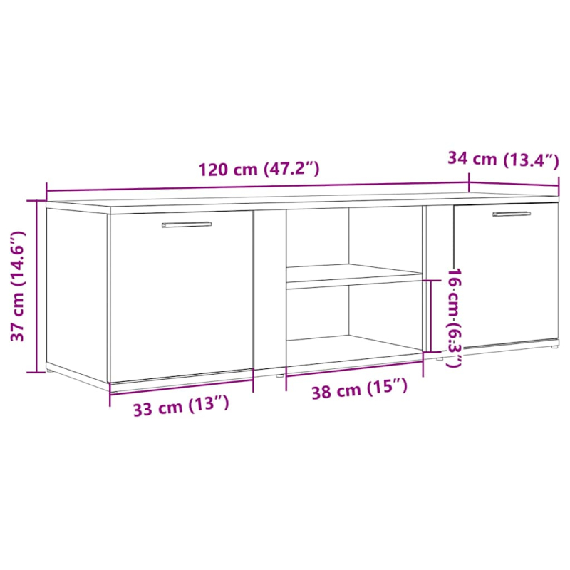 TV-Schrank Altholz-Optik 120x34x37 cm Holzwerkstoff