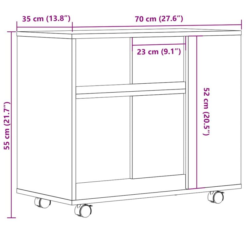 Beistelltisch Altholz-Optik 70x35x55 cm Holzwerkstoff