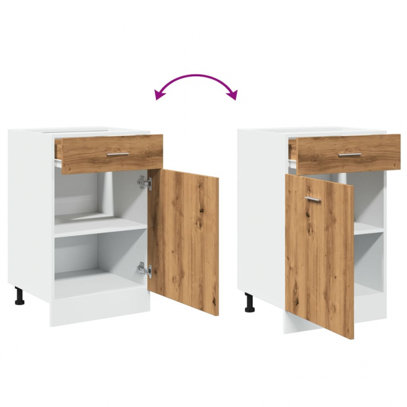 Schubunterschrank Lyon Artisan-Eiche 50x46x81,5 cm Holzwerkstoff