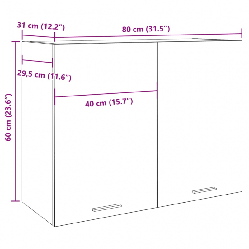 Hängeschrank Altholz-Optik 80x31x60 cm Holzwerkstoff