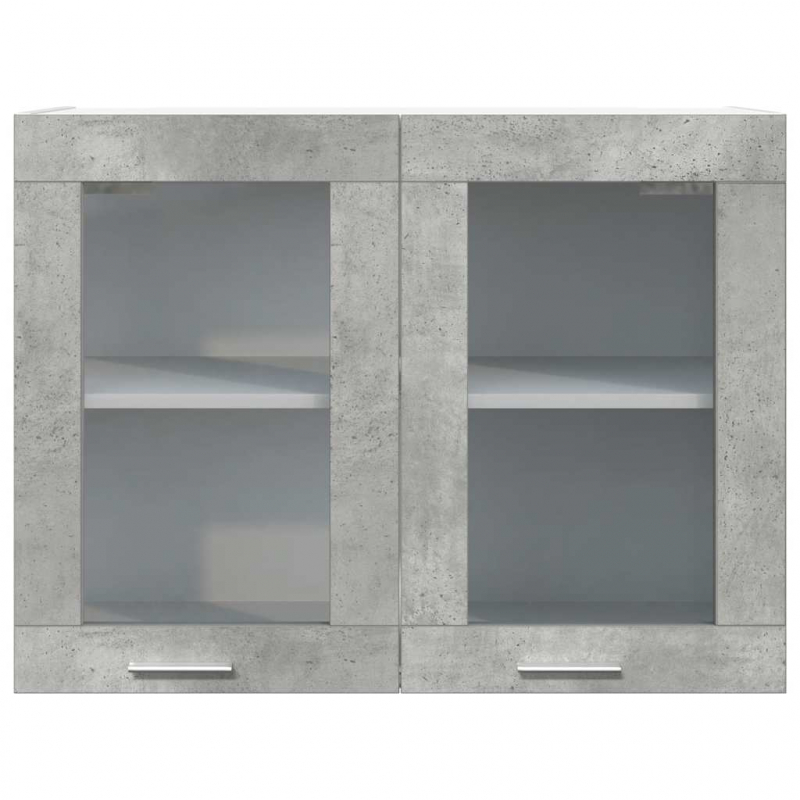Hängeglasschrank Lyon Betongrau 80x31x60 cm