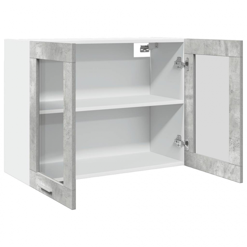 Hängeglasschrank Lyon Betongrau 80x31x60 cm