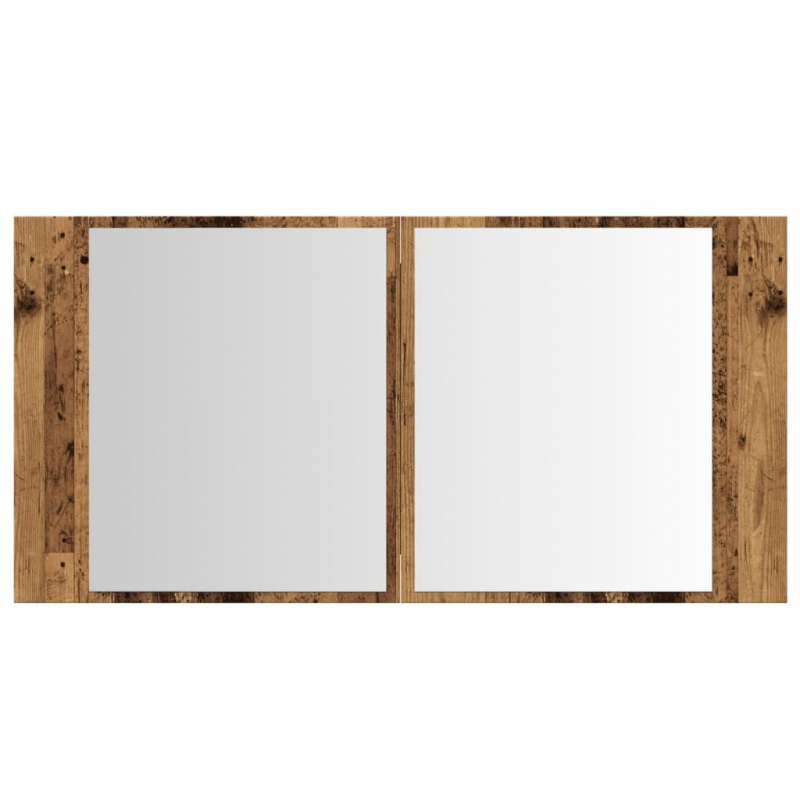 LED-Spiegelschrank Altholz-Optik 90x12x45 cm Holzwerkstoff