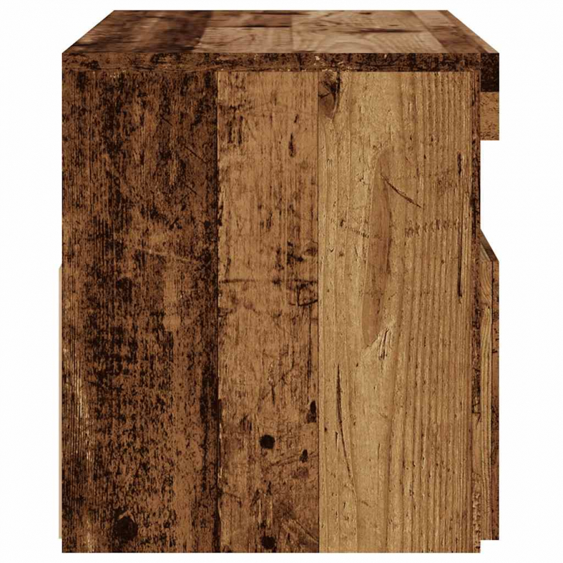 TV-Schrank mit LED-Leuchten Altholz-Optik 75x35x40 cm