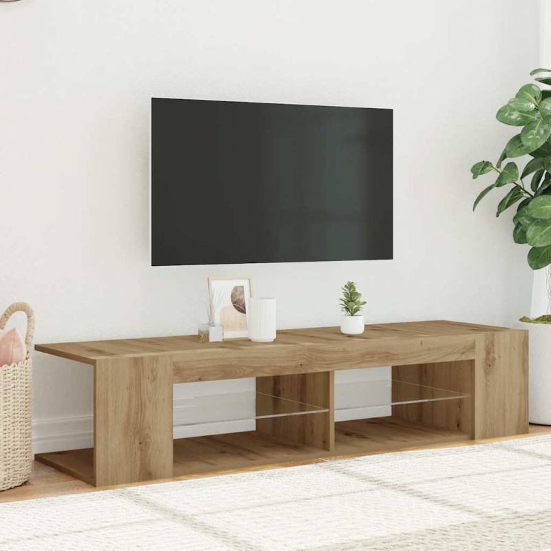 TV-Schrank mit LED-Leuchten Artisan-Eiche 135x39x30 cm
