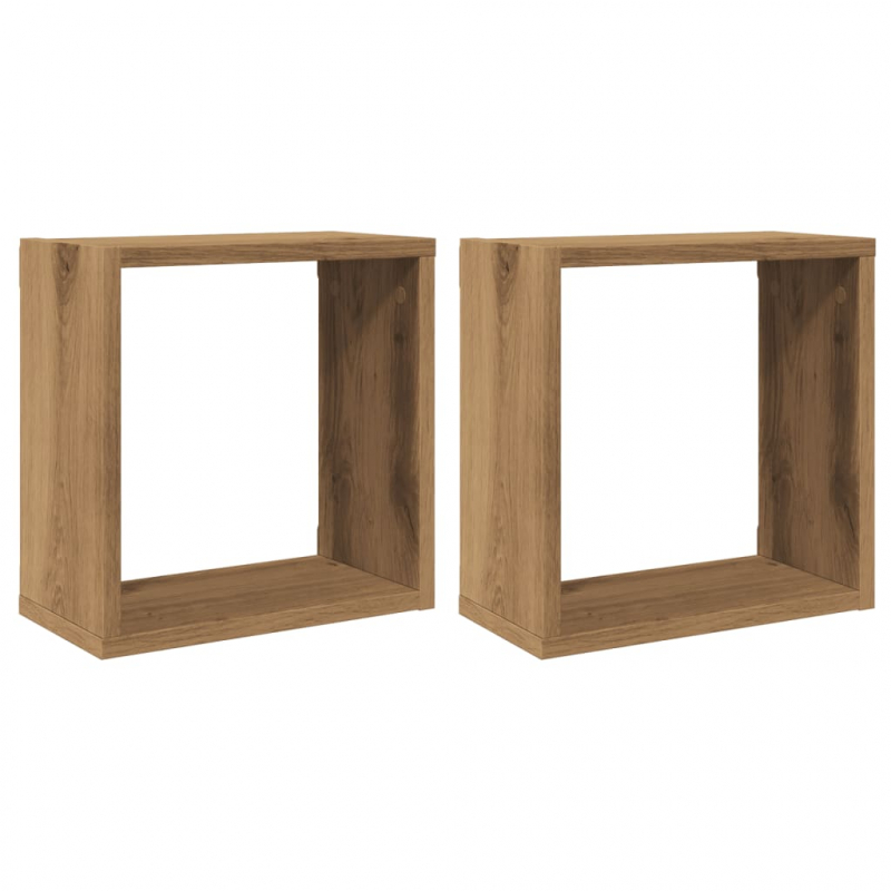 Würfel-Wandregale 2 Stk. Artisan-Eiche 30x15x30 Holzwerkstoff