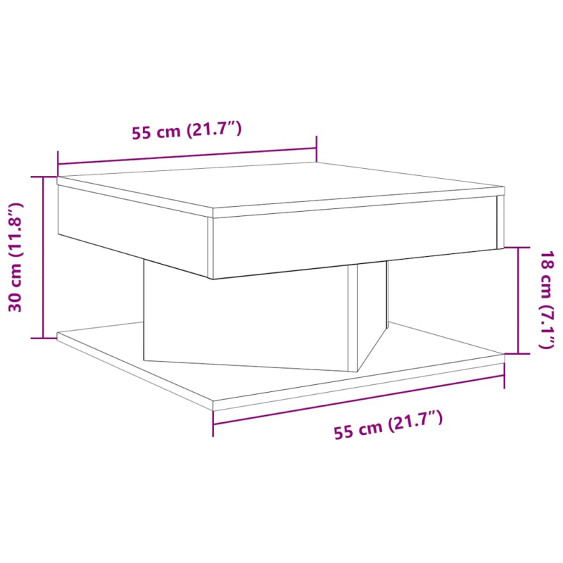 Couchtisch Altholz-Optik 55x55x30 cm Holzwerkstoff