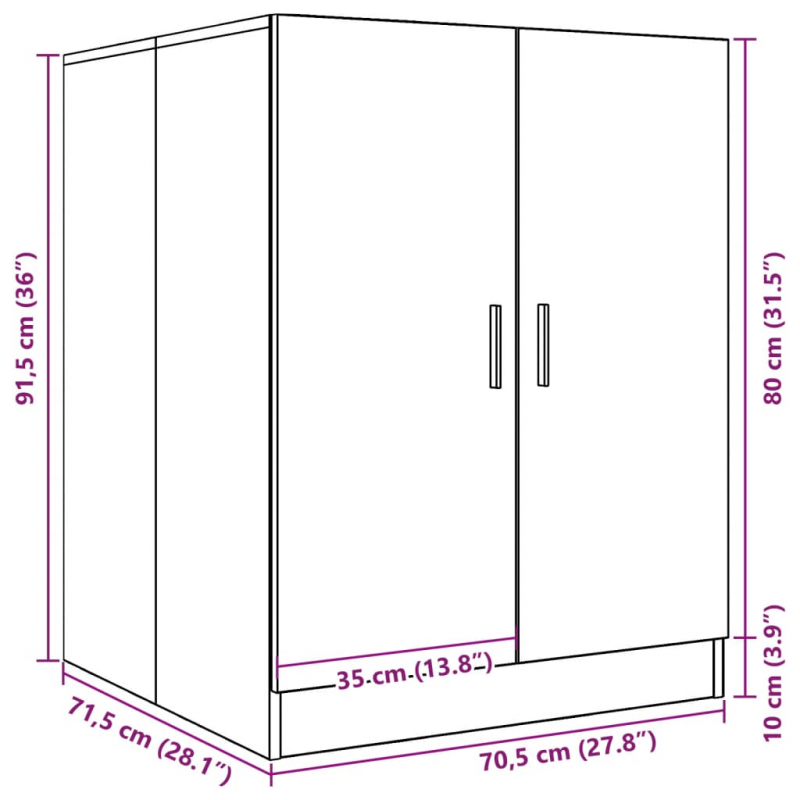 Waschmaschinenschrank Betongrau 70,5x71,5x91,5 cm