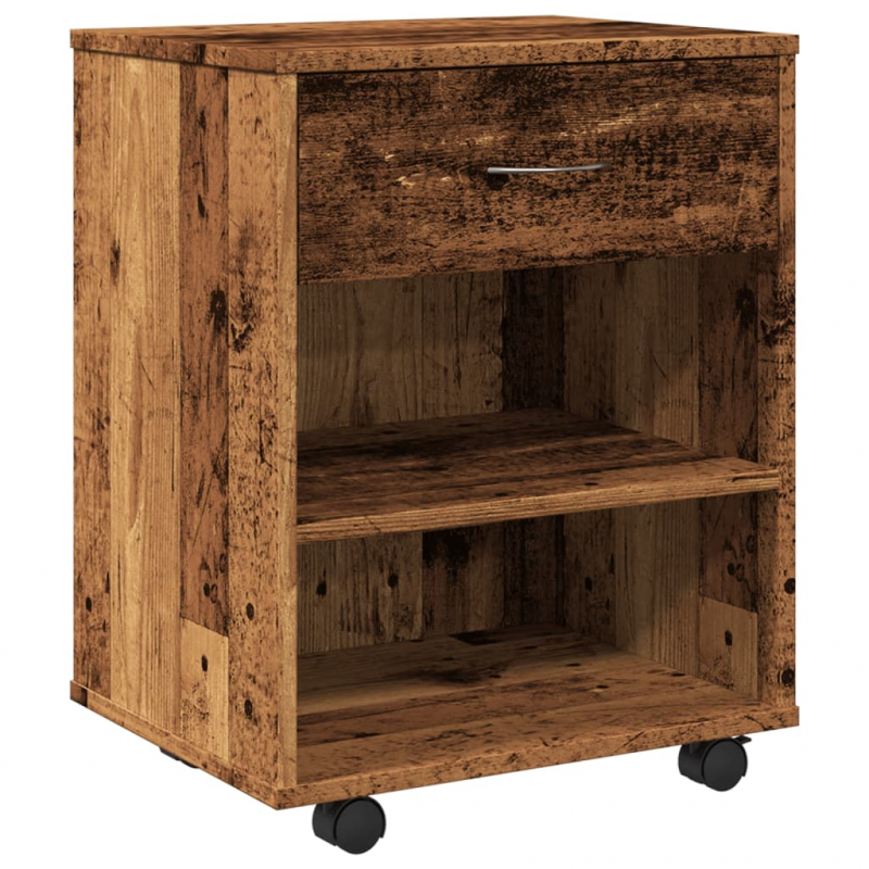 Rollcontainer Altholz-Optik 46x36x59 cm Holzwerkstoff