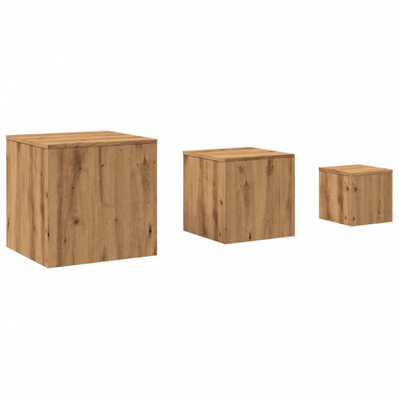 Beistelltische 3 Stk. Artisan-Eiche Holzwerkstoff