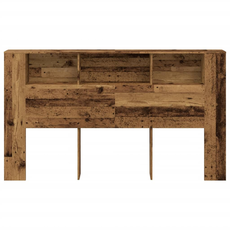 Kopfteil mit Ablagen Altholz-Optik 180x18,5x102,5 cm