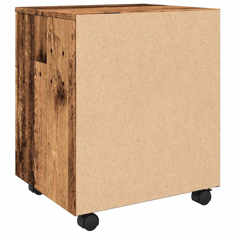 Mobiler Aktenschrank mit Rollen Altholz 45x38x54 cm