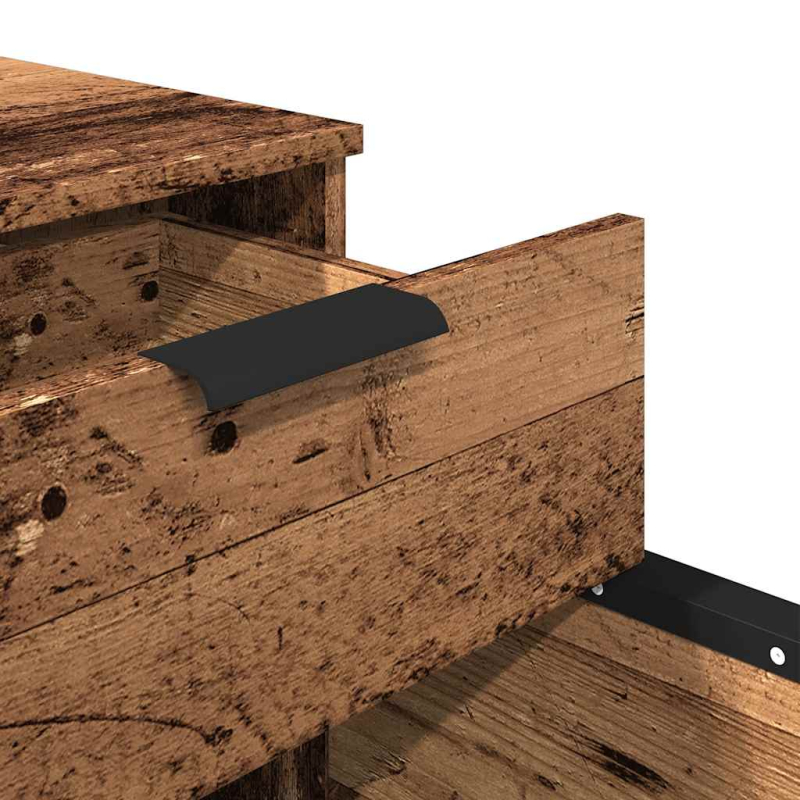 Mobiler Aktenschrank mit Rollen Altholz 45x38x54 cm