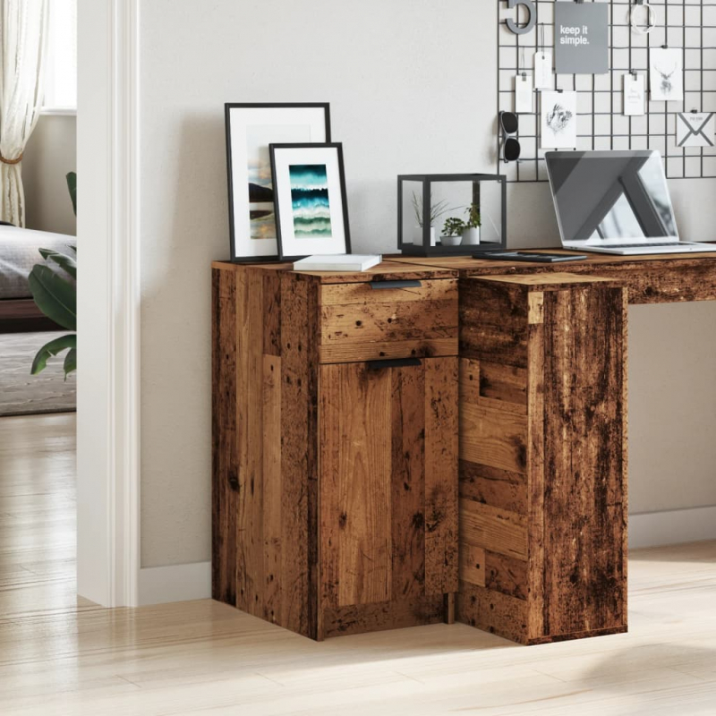 Büroschrank Altholz-Optik 33x50x75 cm Holzwerkstoff