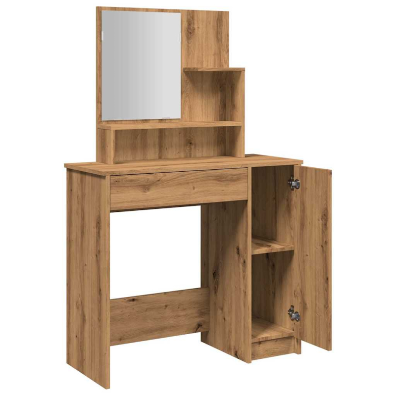 Schminktisch mit Spiegel Artisan-Eiche 86,5x35x136 cm