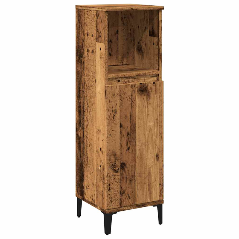 Badschrank Altholz-Optik 30x30x100 cm Holzwerkstoff