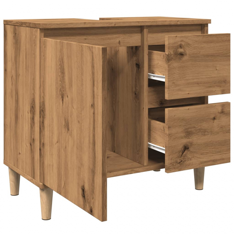Waschbeckenunterschrank Artisan-Eiche 65x33x60 cm Holzwerkstoff