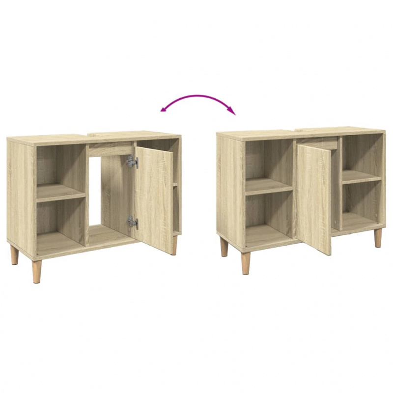 Badschrank Sonoma-Eiche 80x33x60 cm Holzwerkstoff