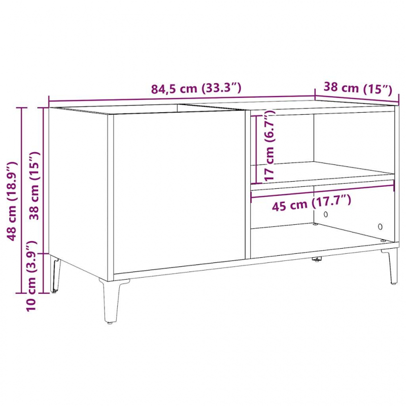 Plattenschrank Altholz-Optik 84,5x38x48 cm Holzwerkstoff