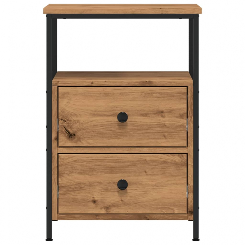 Nachttische 2 Stk. Artisan-Eiche 34x35,5x50 cm Holzwerkstoff