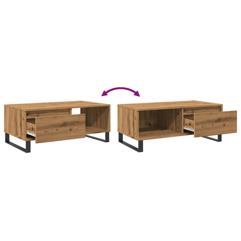 Couchtisch Artisan-Eiche 90x50x36,5 cm Holzwerkstoff