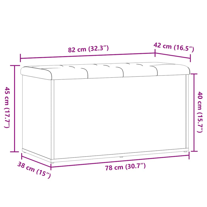 Sitzbank mit Stauraum Artisan-Eiche 82x42x45 cm Holzwerkstoff