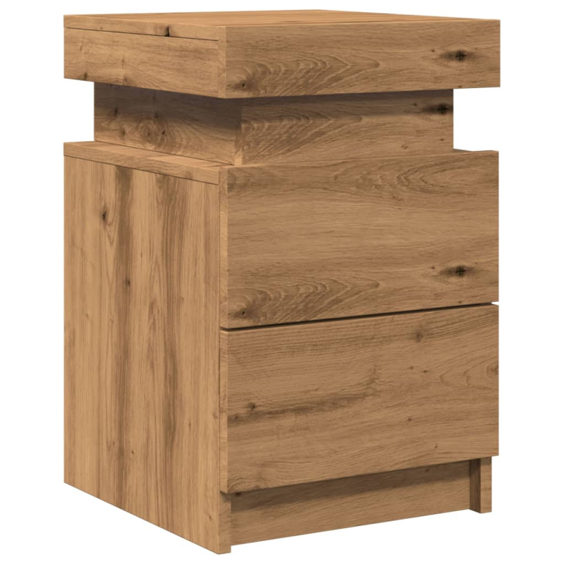 LED-Nachttisch Artisan-Eiche 35x39x55 cm Holzwerkstoff
