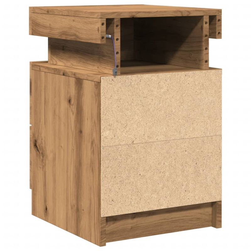 LED-Nachttisch Artisan-Eiche 35x39x55 cm Holzwerkstoff