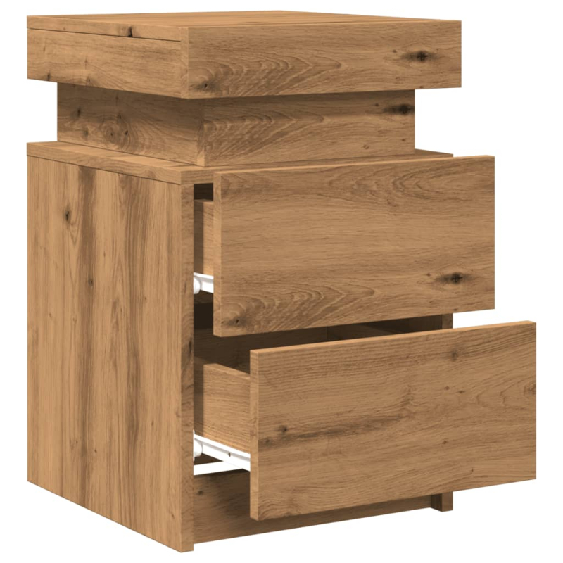LED-Nachttisch Artisan-Eiche 35x39x55 cm Holzwerkstoff