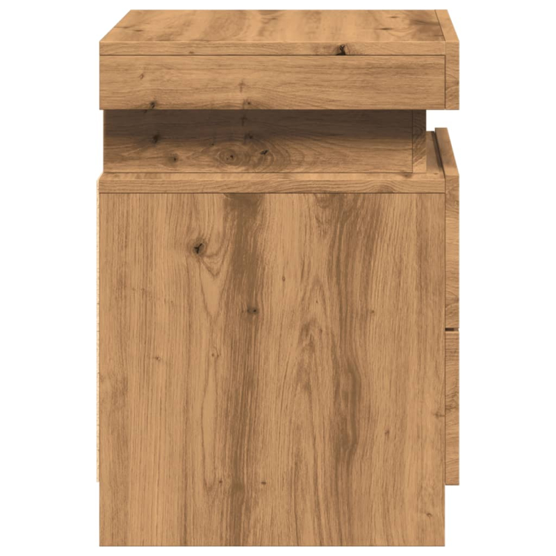 LED-Nachttische 2 Stk. Artisan-Eiche 35x39x55 cm Holzwerkstoff